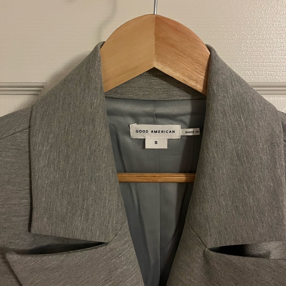 Good American Grey Long Double Breasted Lined Trench Jacket, NWOT, Small - Picture 10 of 12